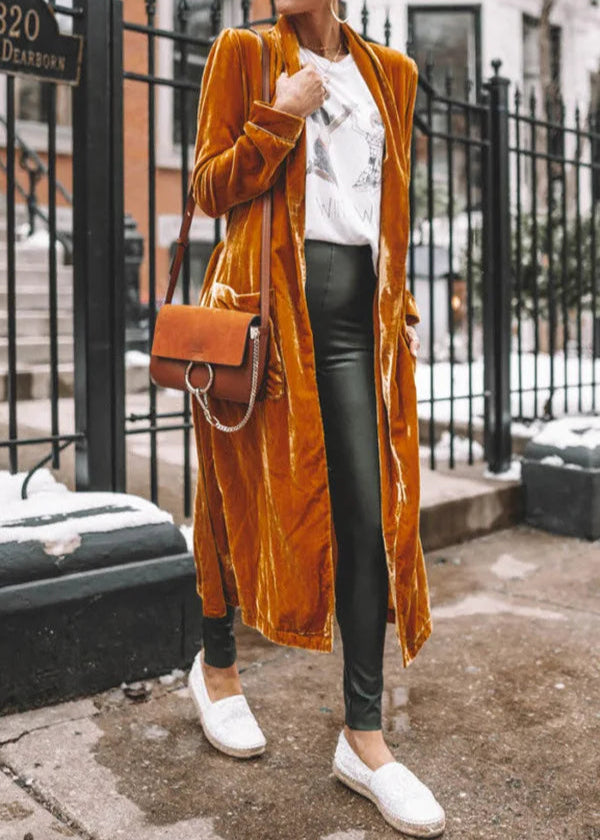Margaux Velvet Long Coat