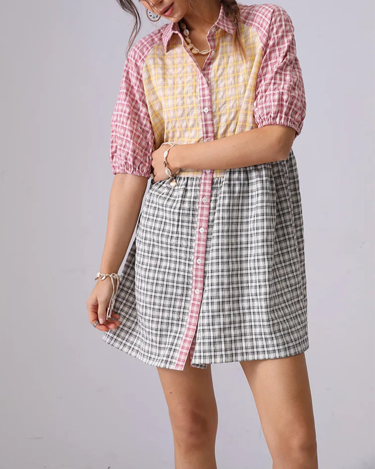 Plaid Bohème Chic Dress