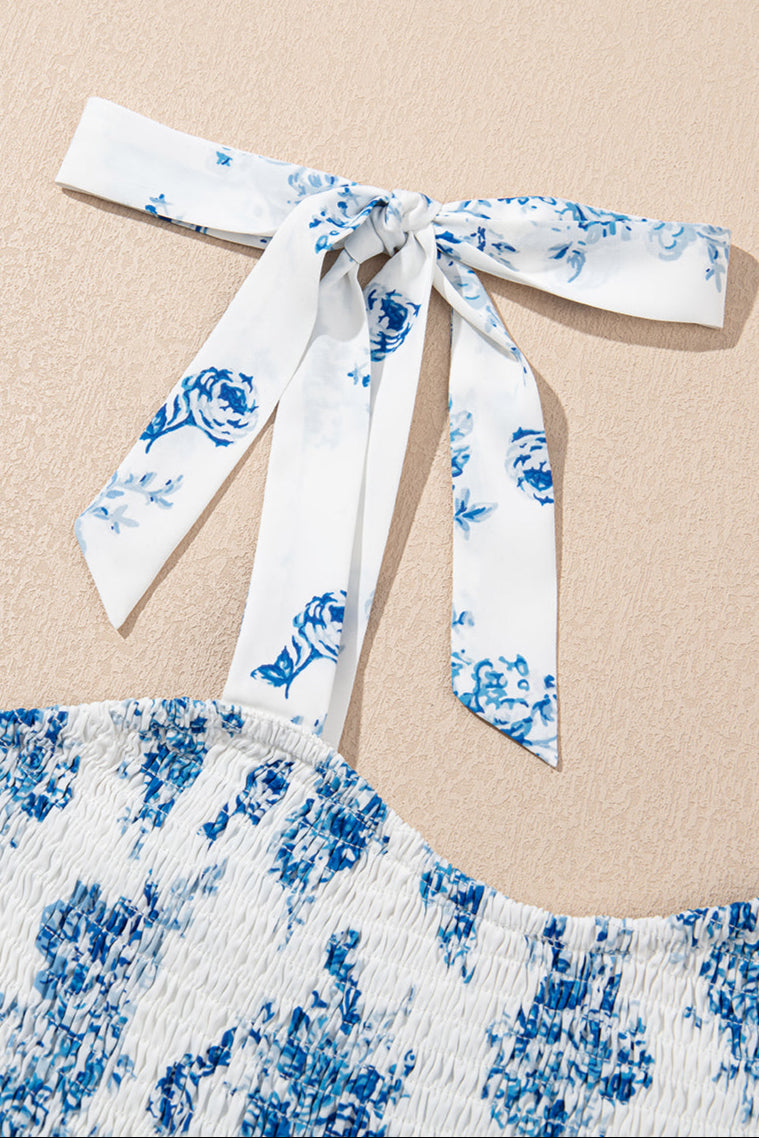 Azure Bloom Maxi Dress