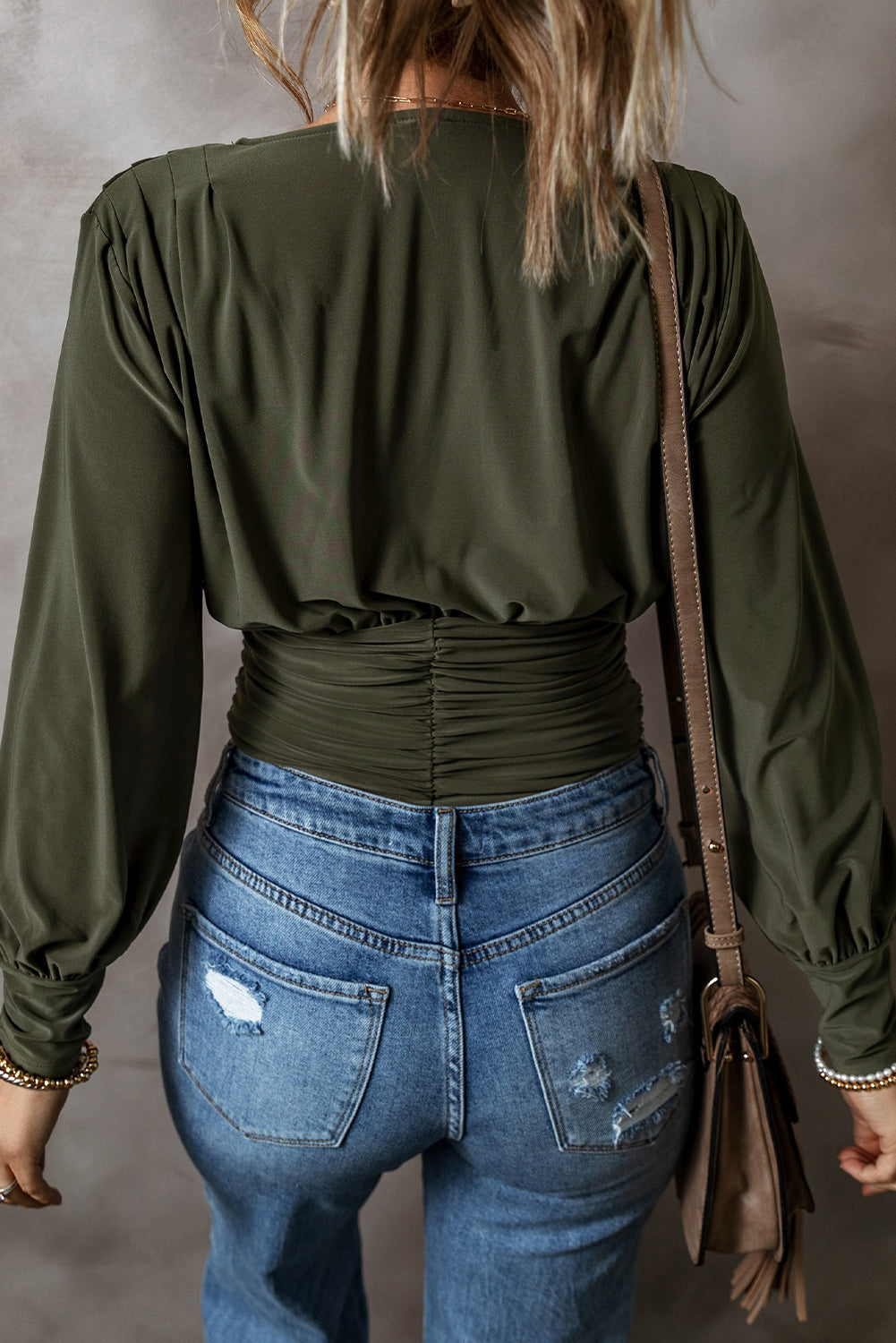 Olive Drape Bodysuit