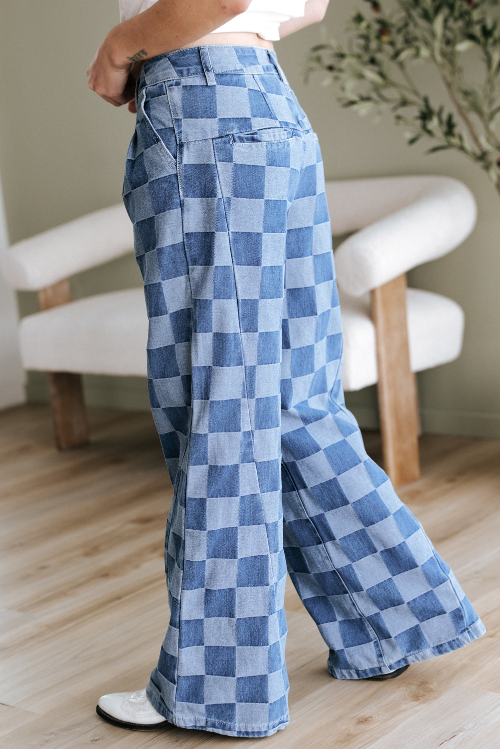 Checkmate Wide Leg Jeans