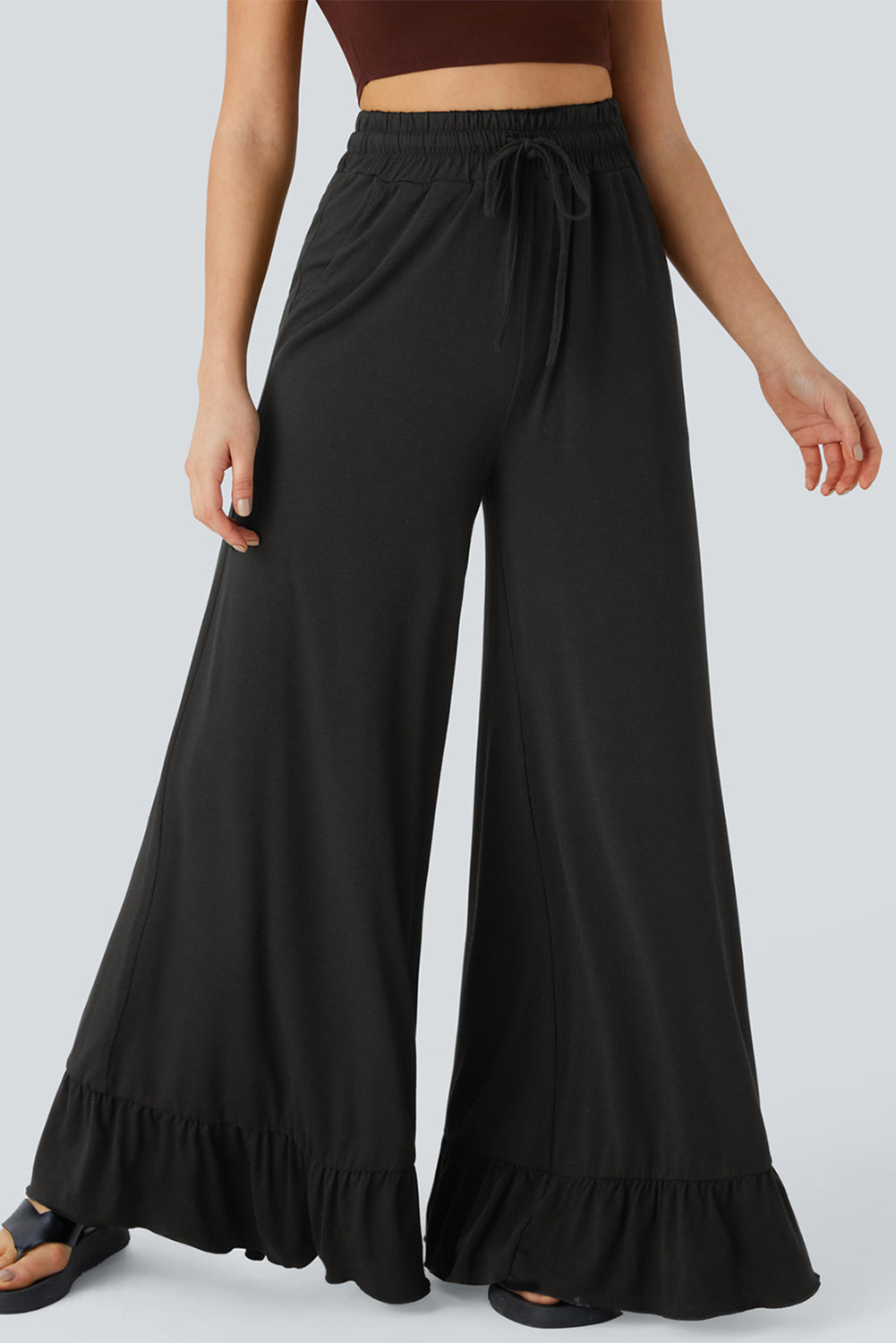 Noir Ruffle Breeze Pants