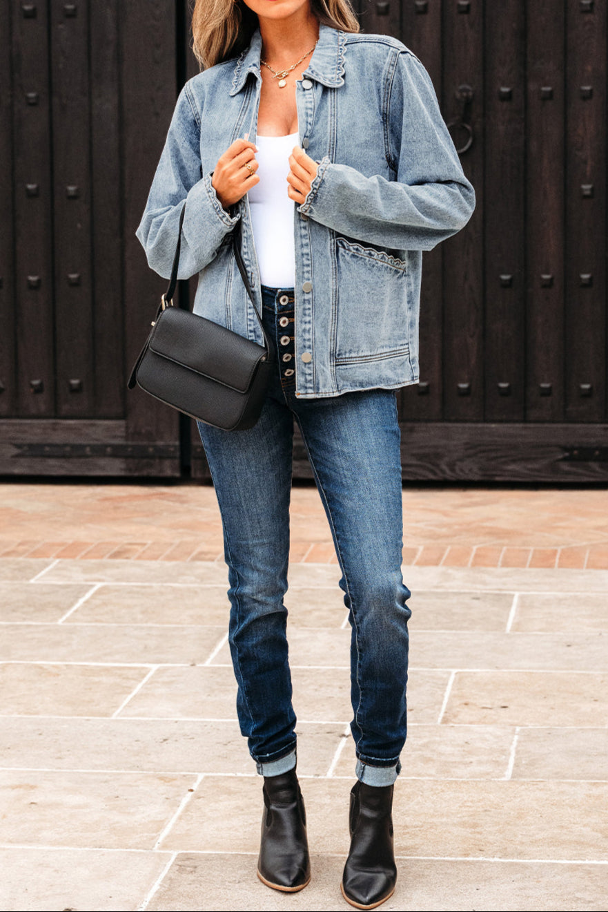 Myosotis Scallop Denim Jacket