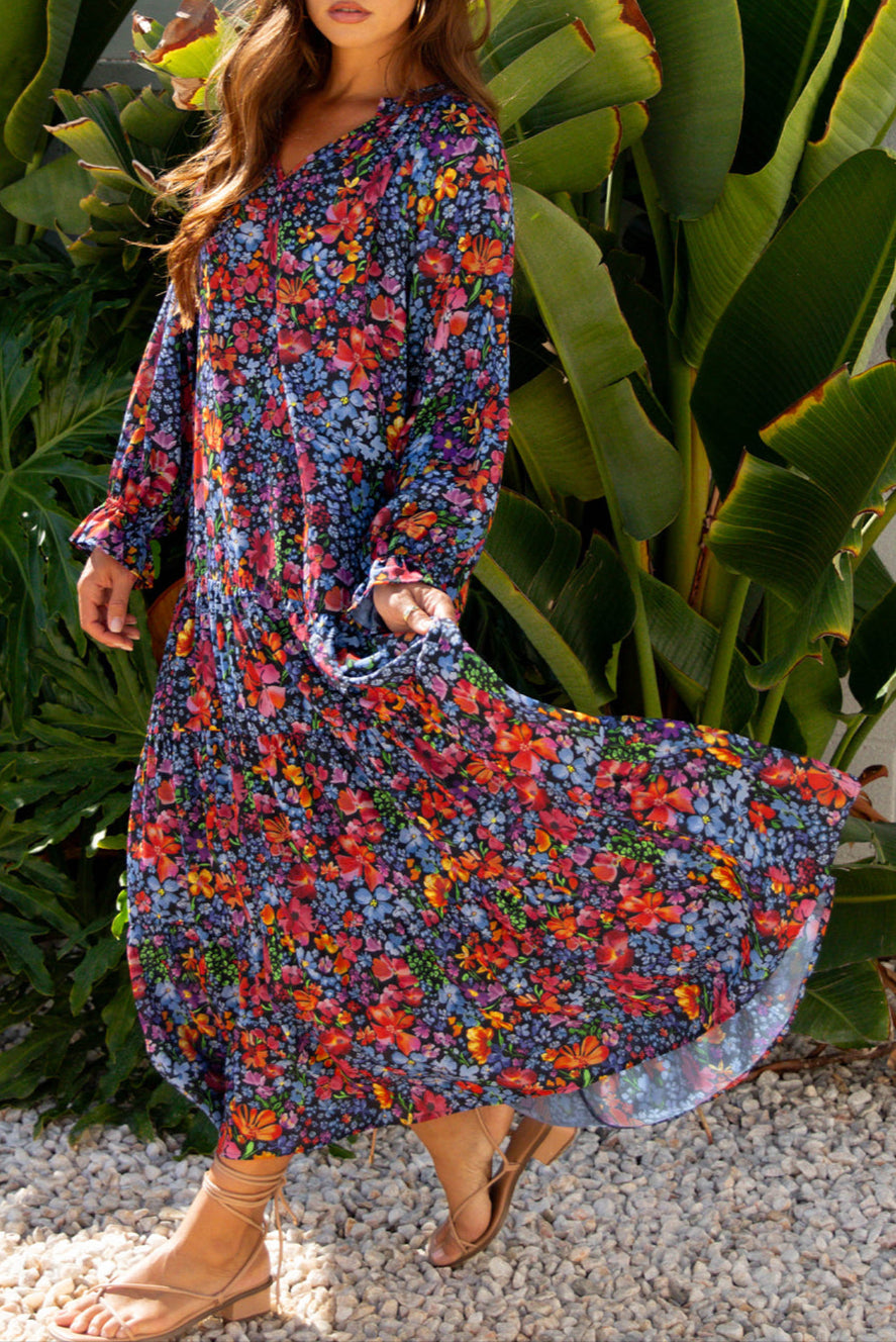 Autumn Bloom Maxi Dress