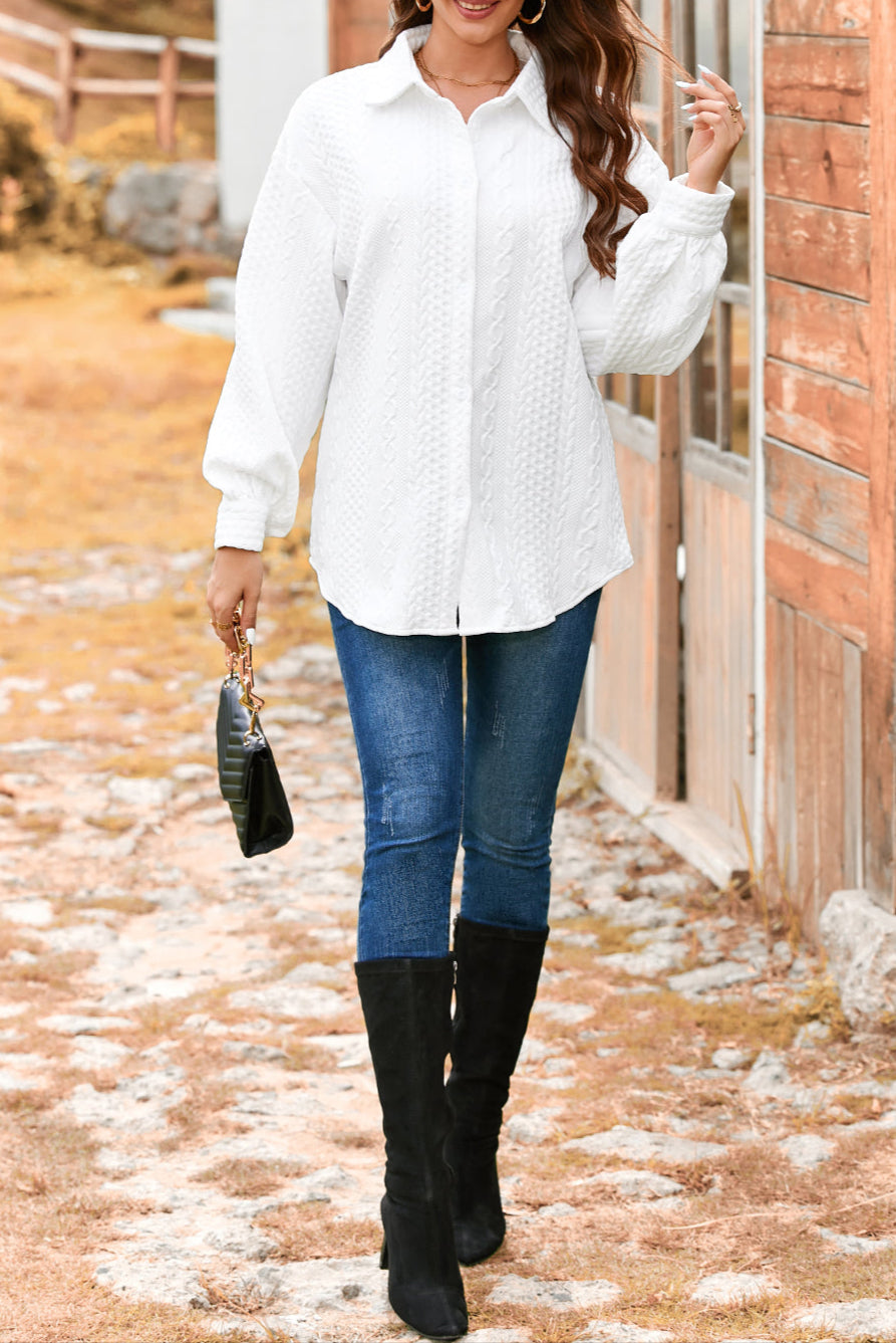 Aria Cable Puff Shacket