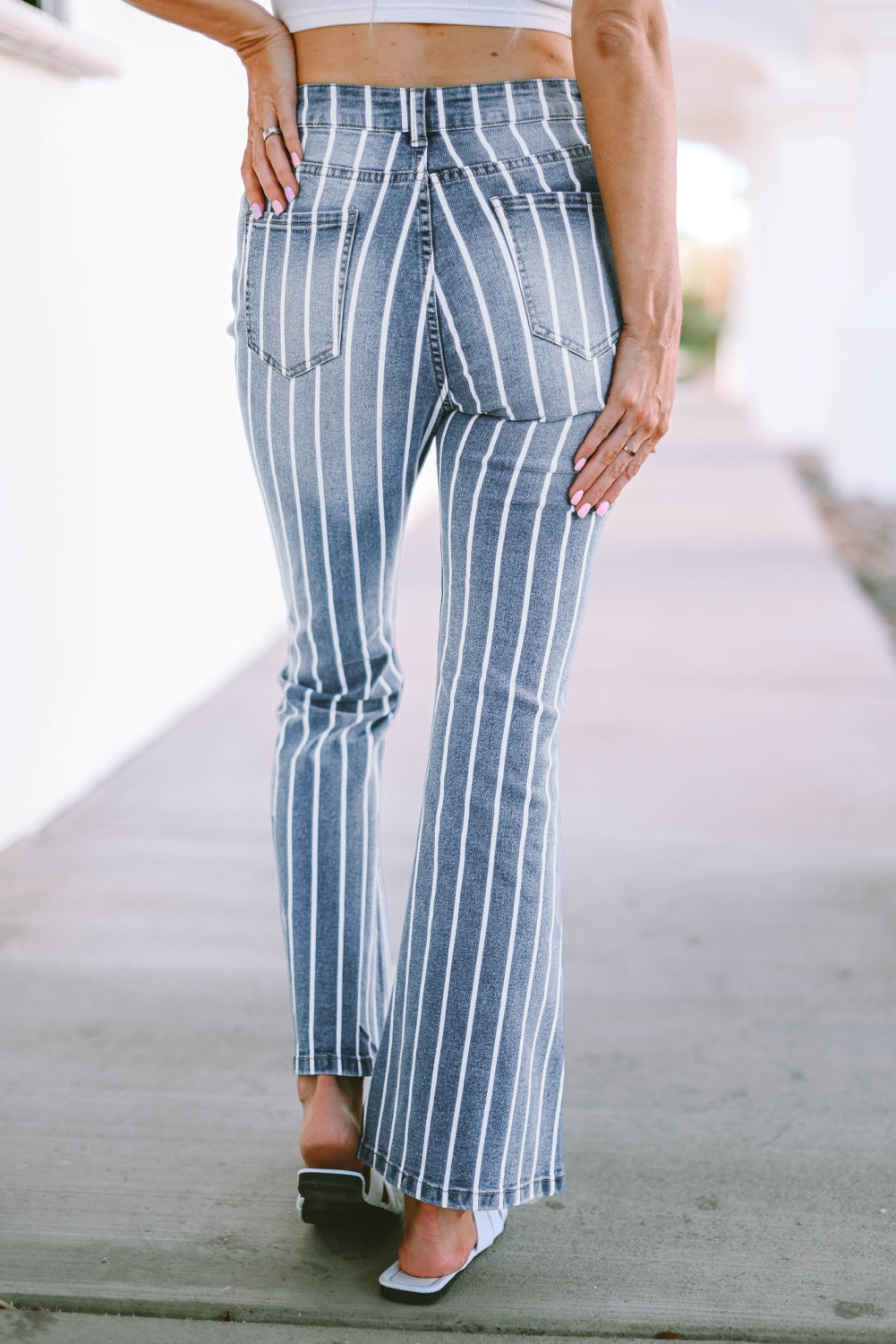 Skyline Stripe Flare Jeans
