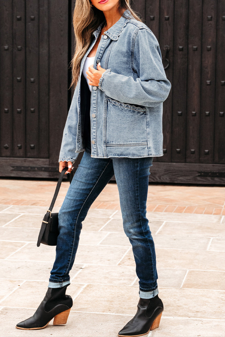 Myosotis Scallop Denim Jacket