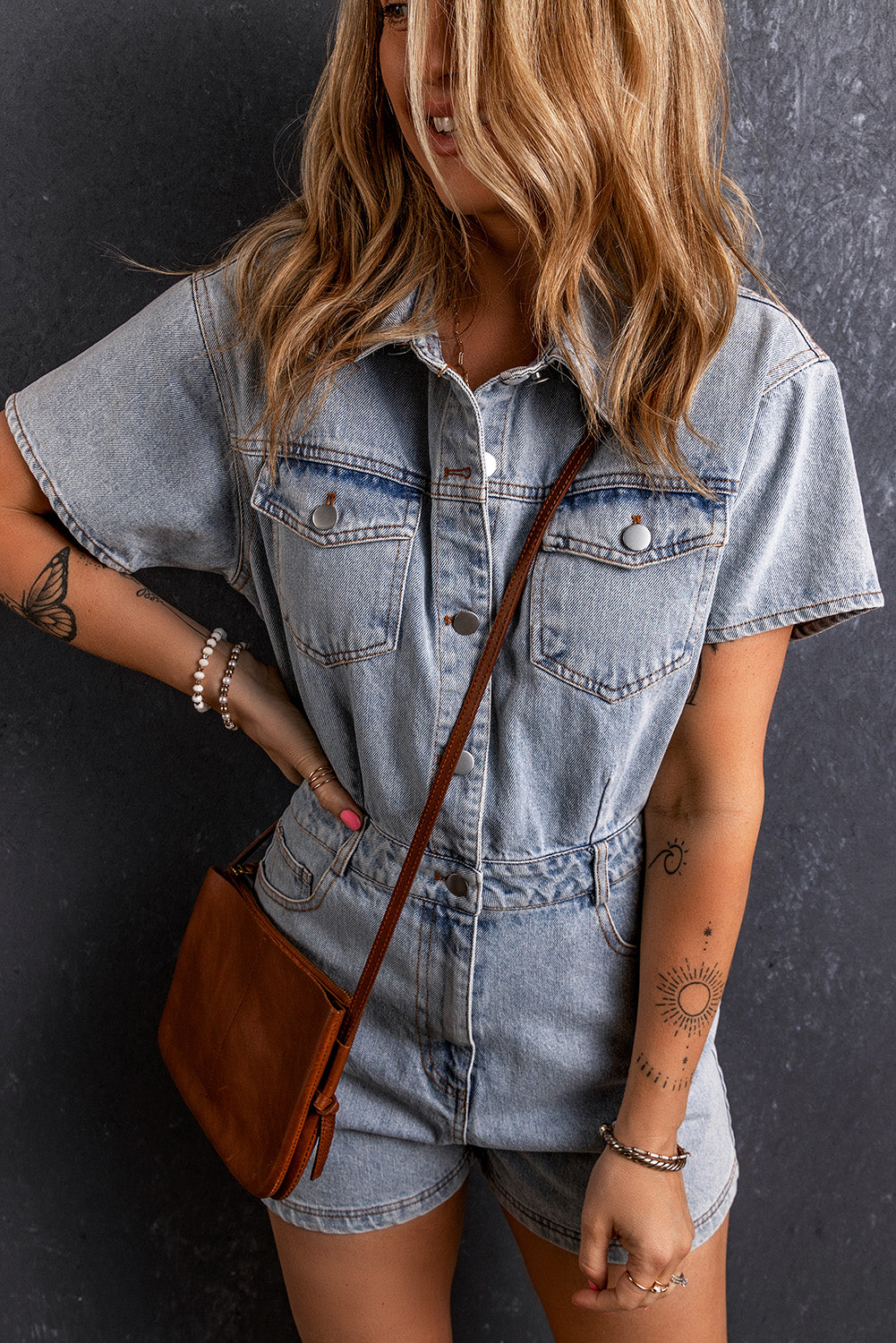 Liora Fade Denim Romper