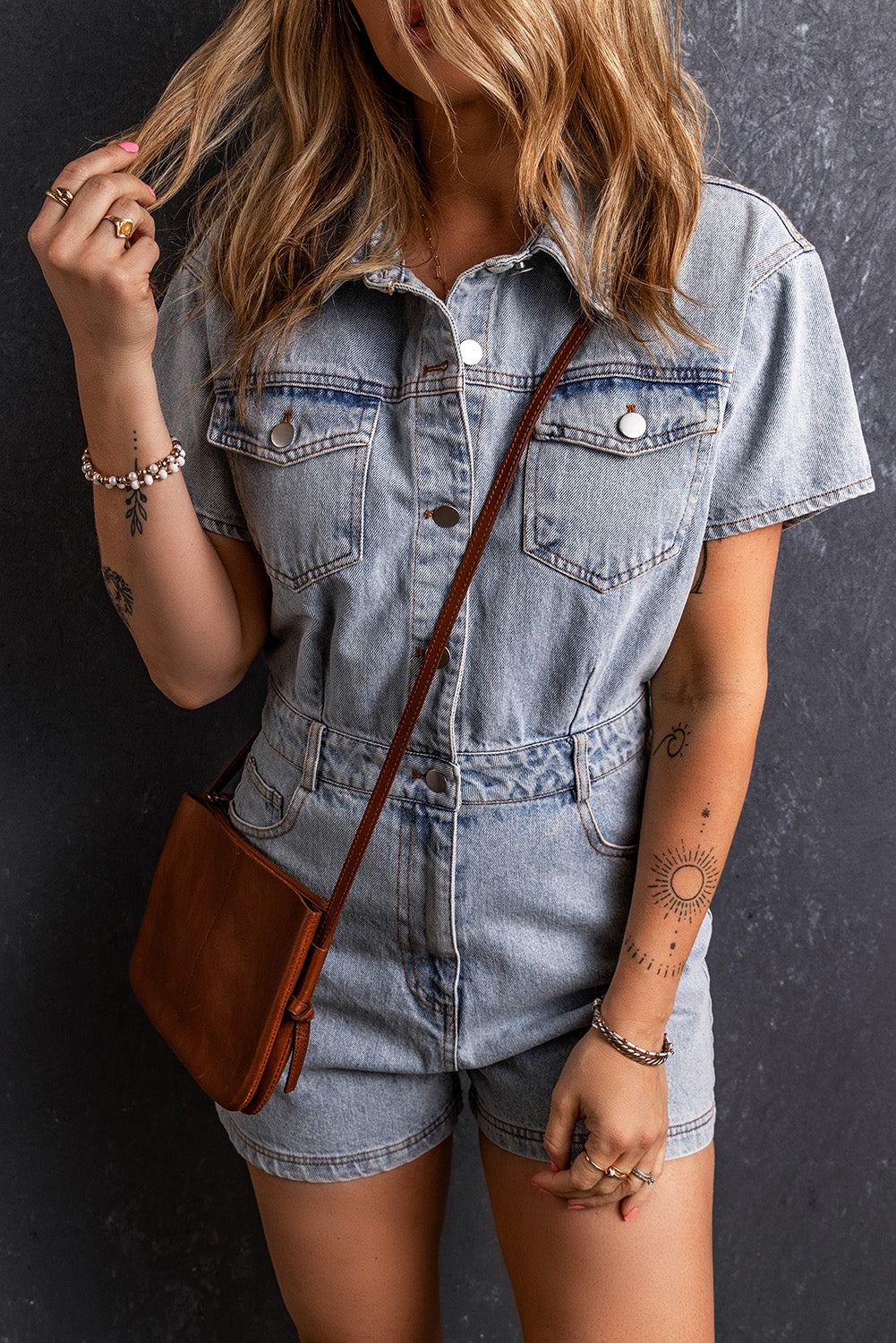 Liora Fade Denim Romper