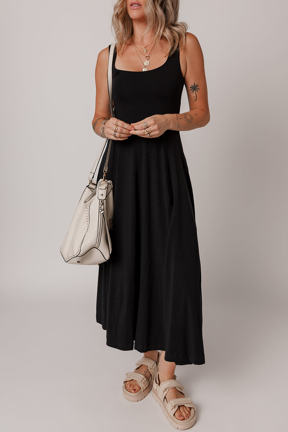 Noir Essence Midi Dress