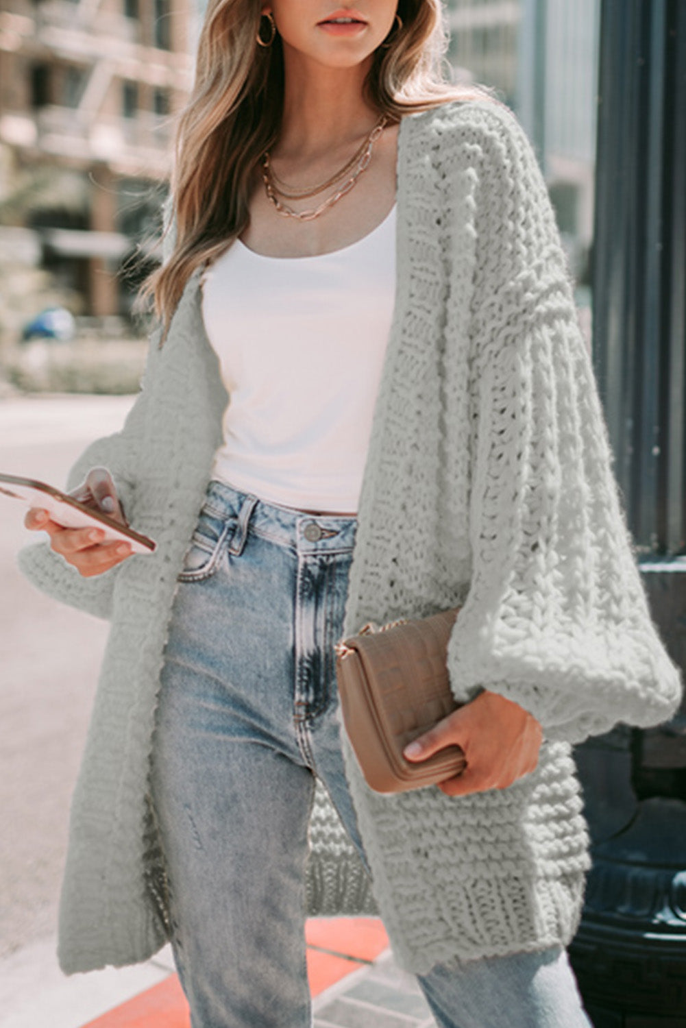 Aurora Puff Knit Cardigan