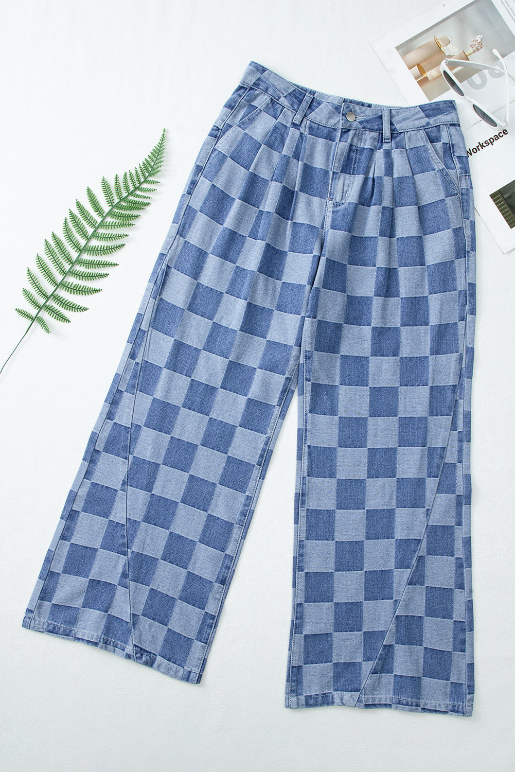 Checkmate Wide Leg Jeans