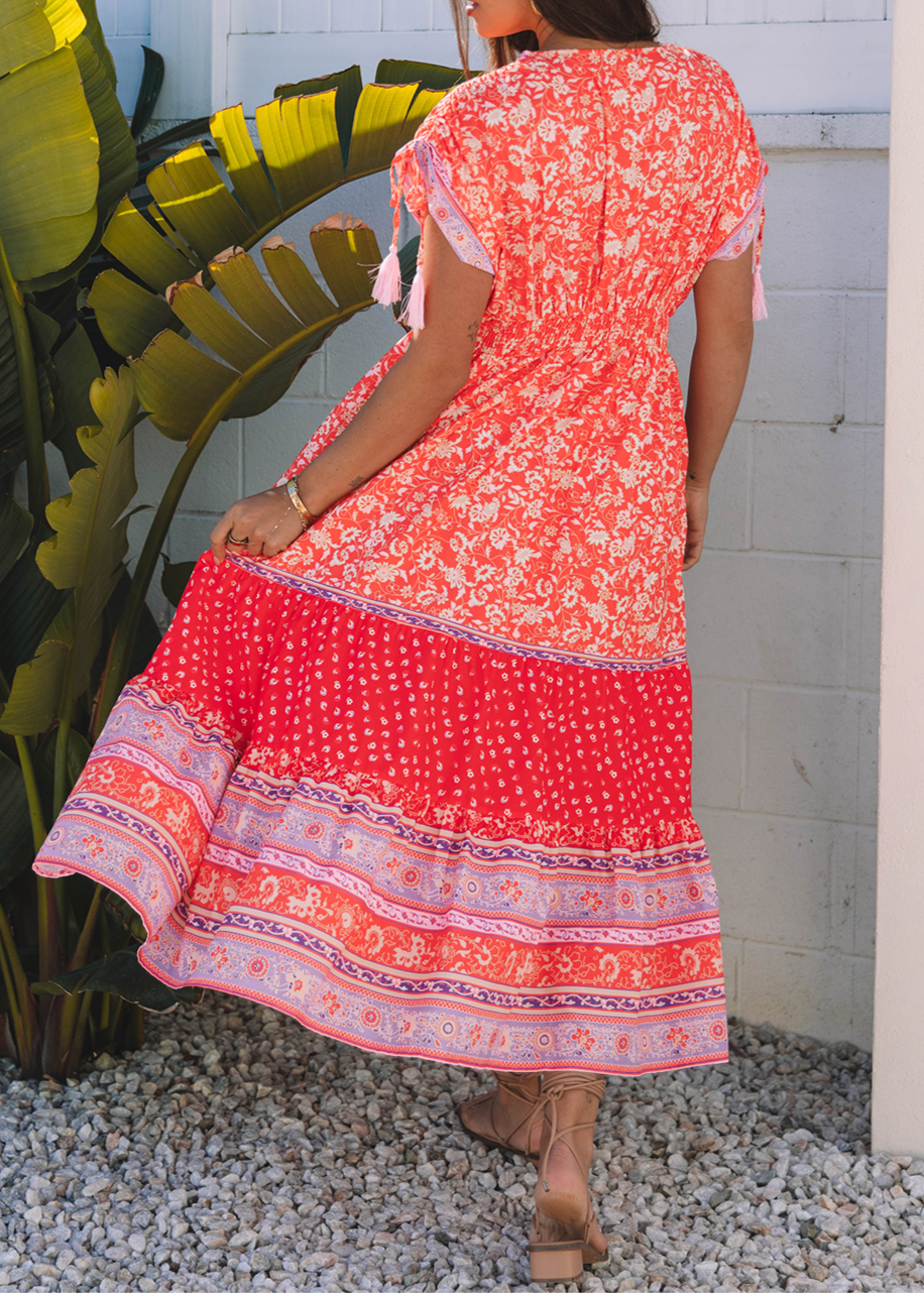 Crimson Bloom Maxi