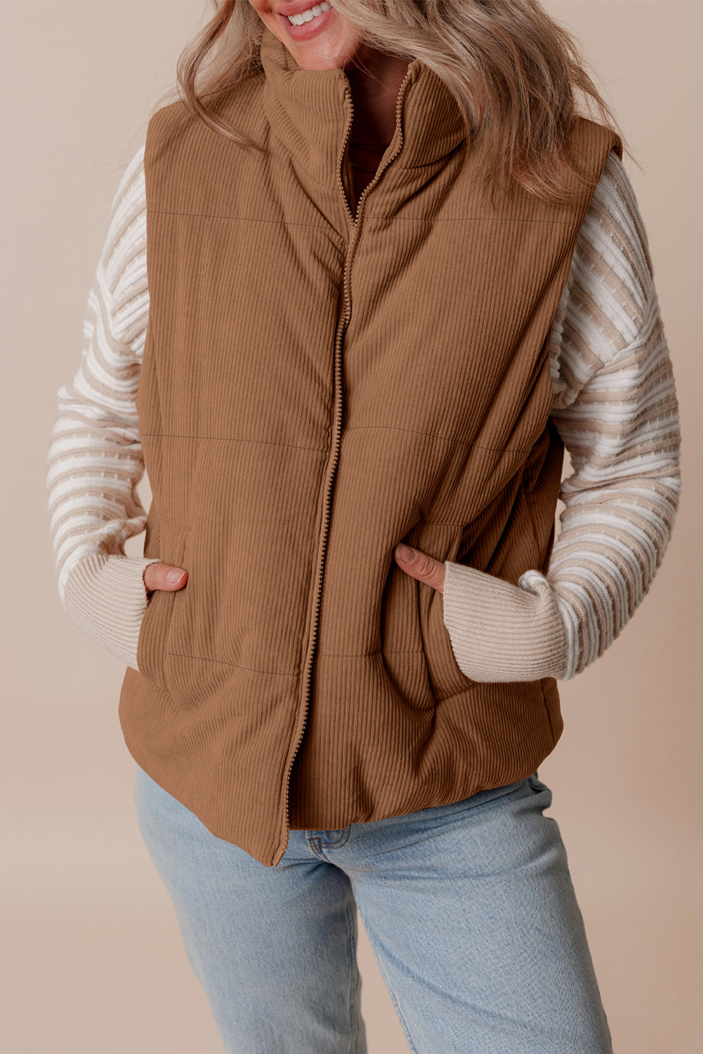 Mocha Dune Puffer Vest
