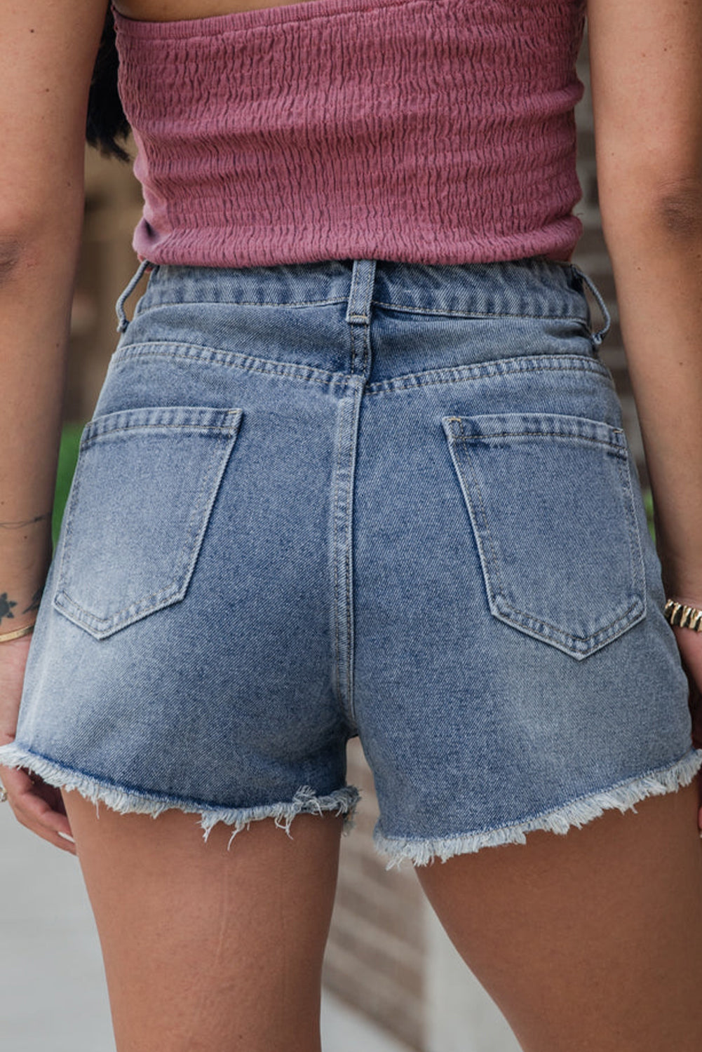 Mira Pearl Denim Shorts