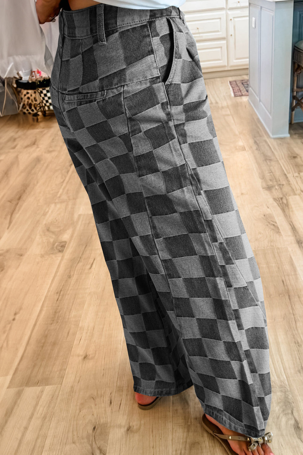 Checkmate Wide Leg Jeans