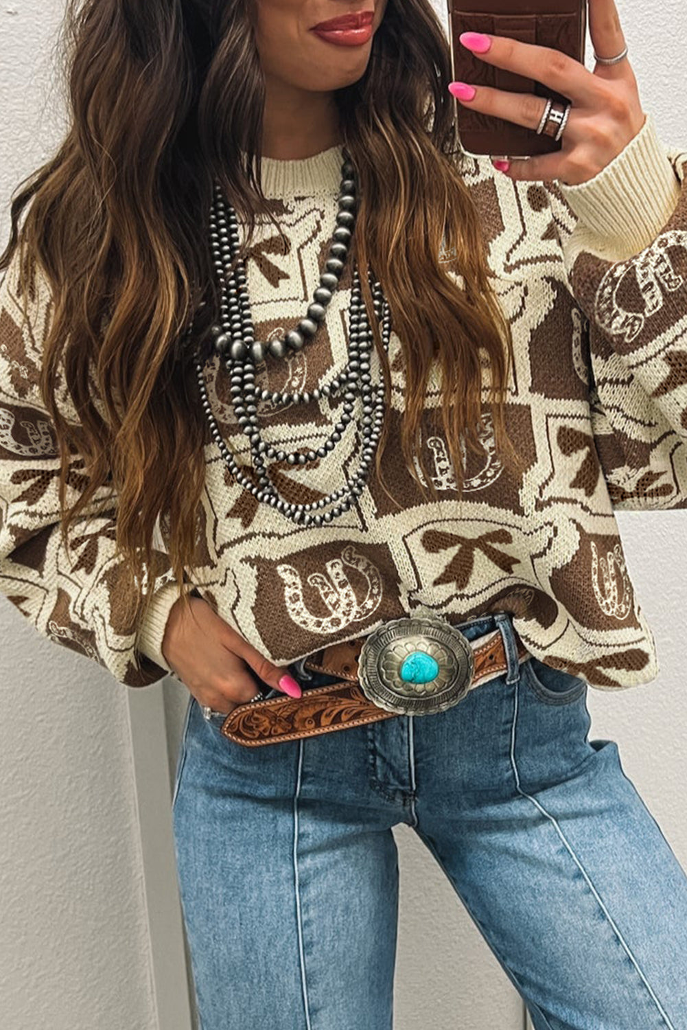 Wild Rose Western Sweater