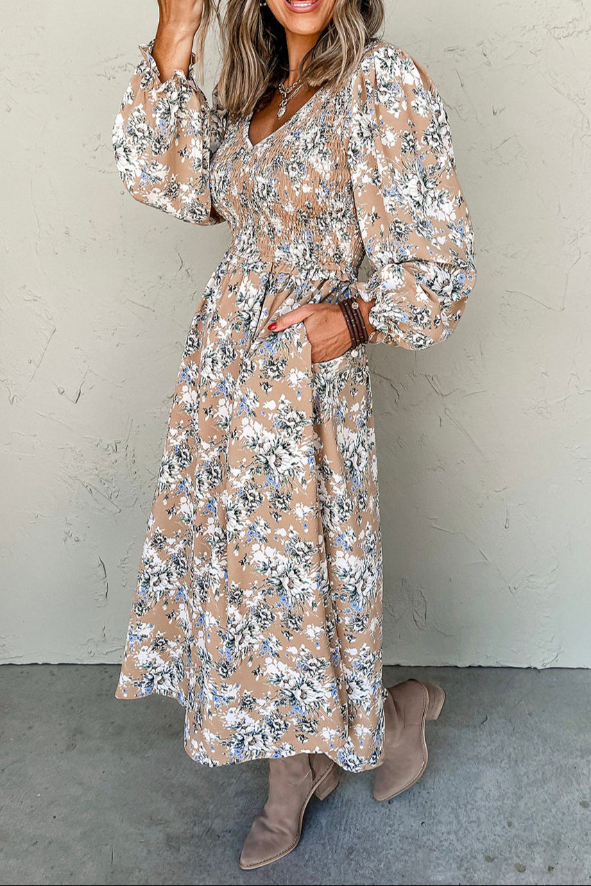 Maple Bloom Maxi Dress