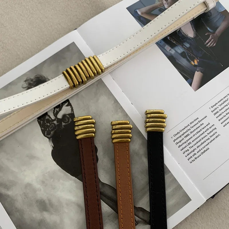 Luna Slim Leather Belt