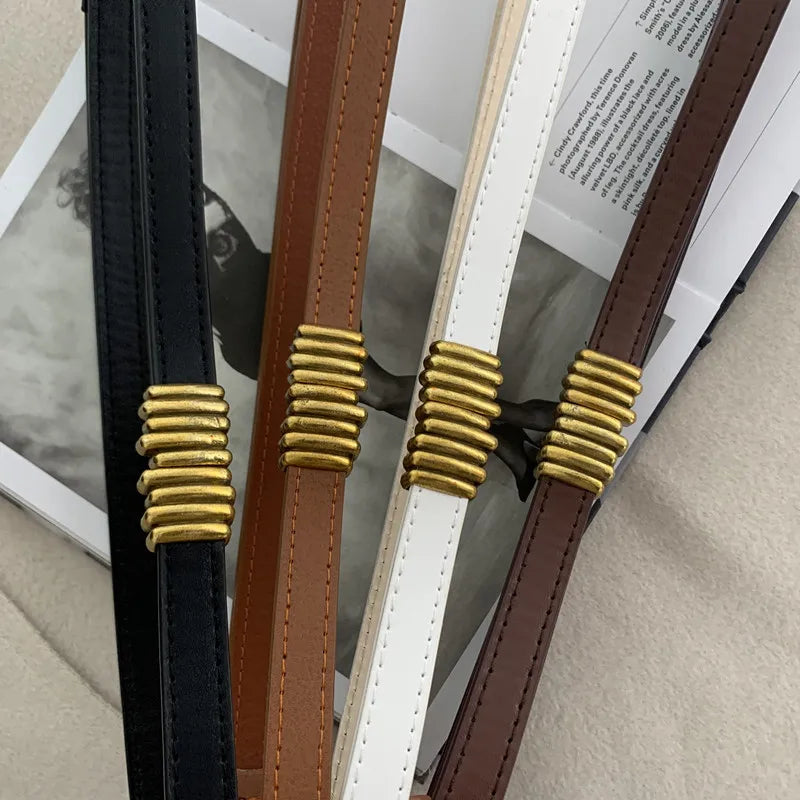 Luna Slim Leather Belt