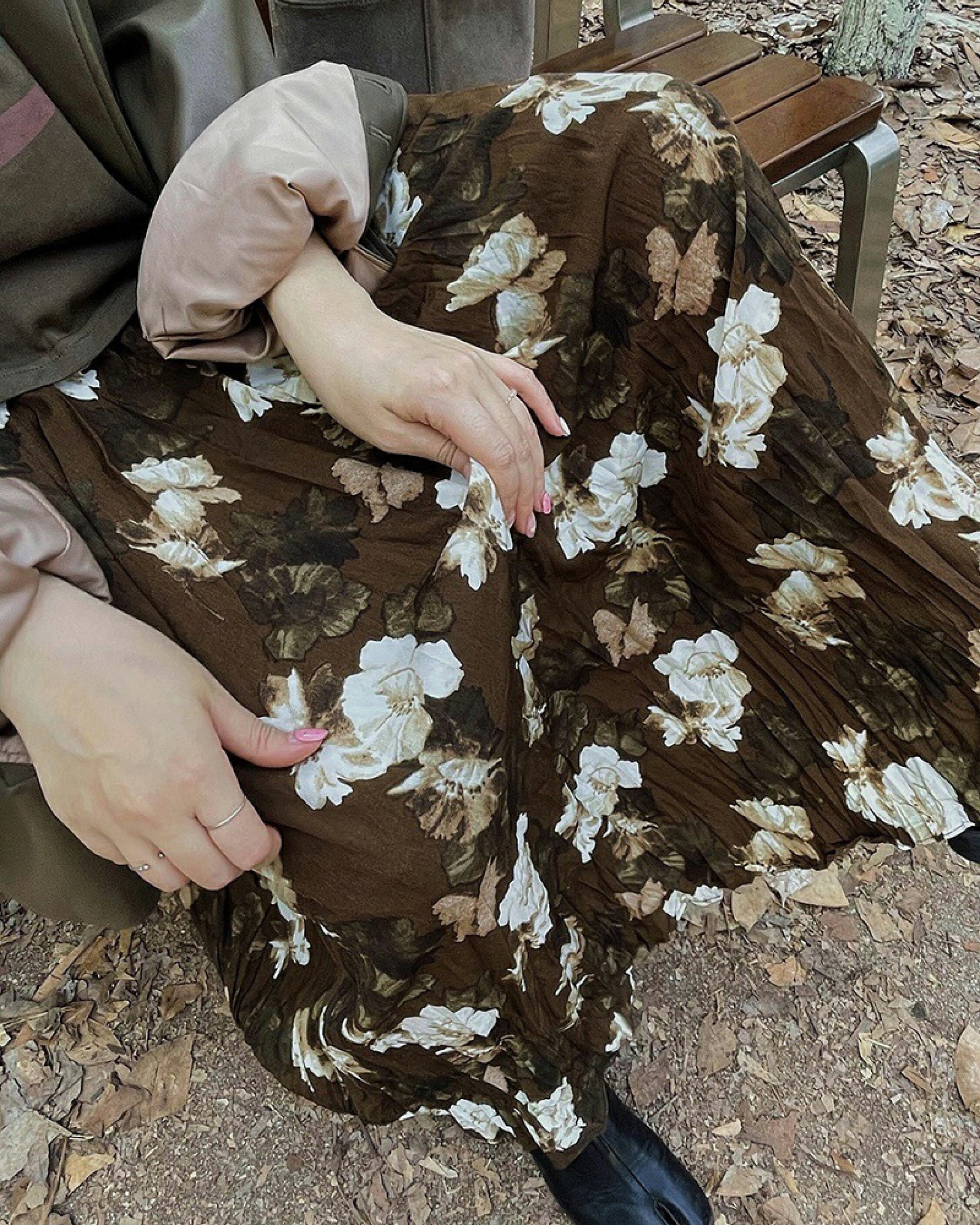 Boho Rose Draped Maxi Skirt