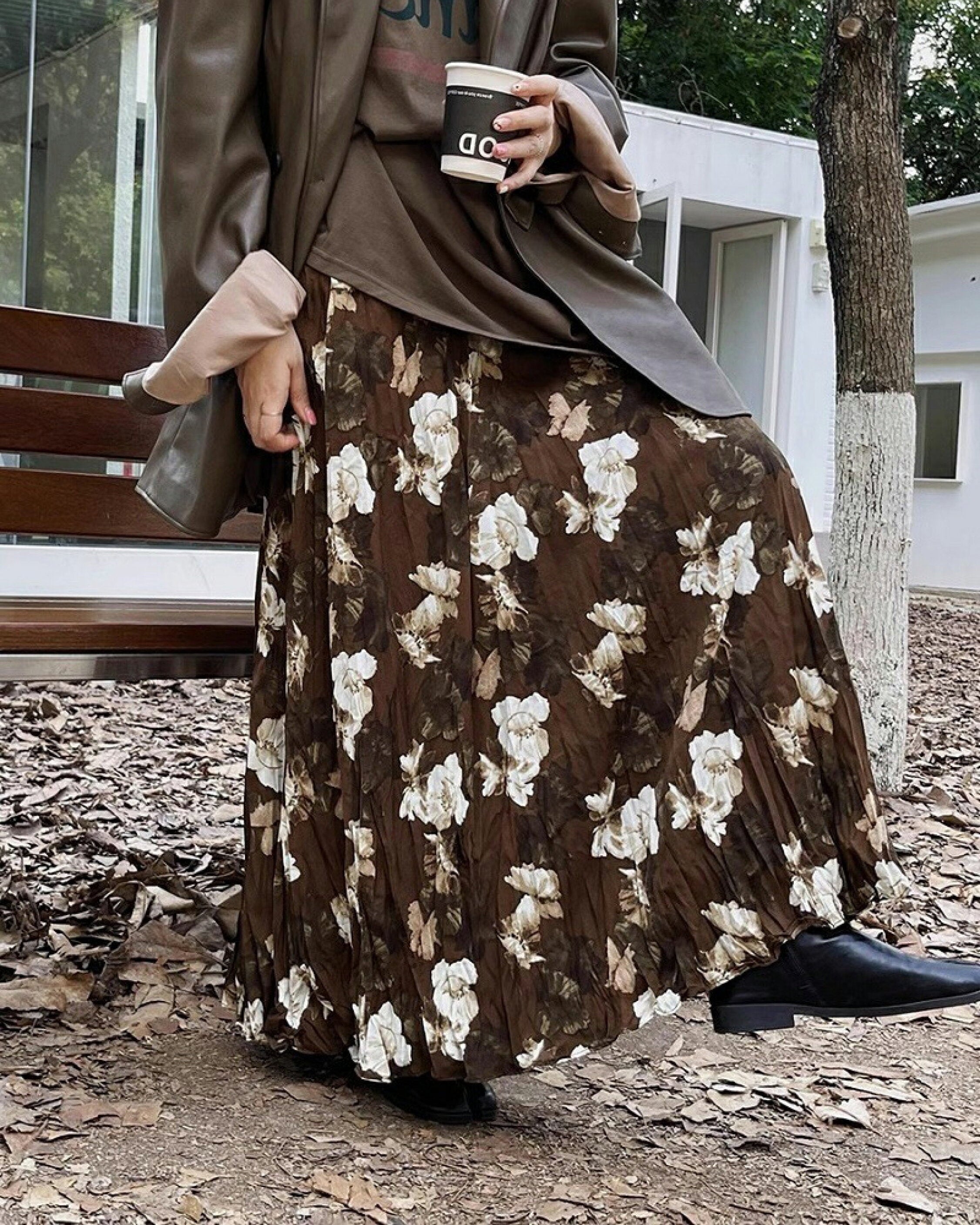 Boho Rose Draped Maxi Skirt