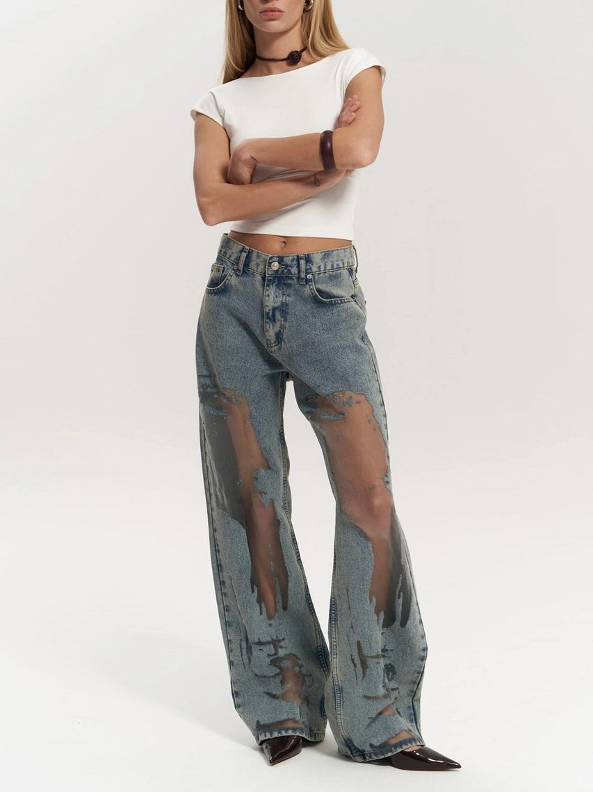 Shadow Shred Mesh Jeans