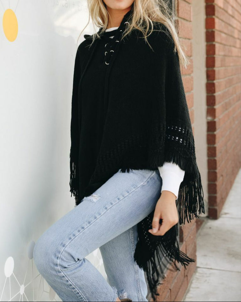 Fenella Lace-Up Poncho