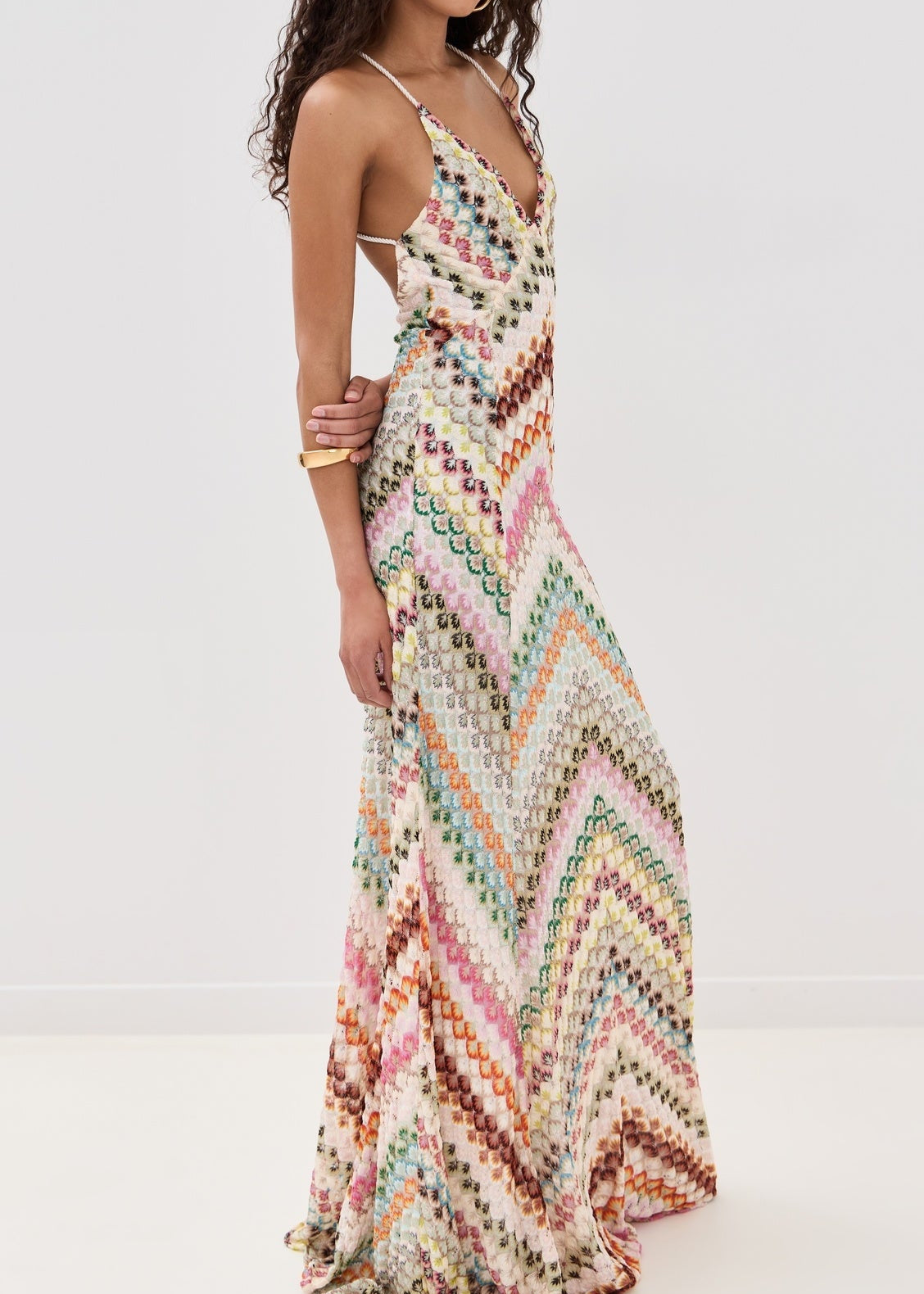 Soleia Herringbone Maxi Dress