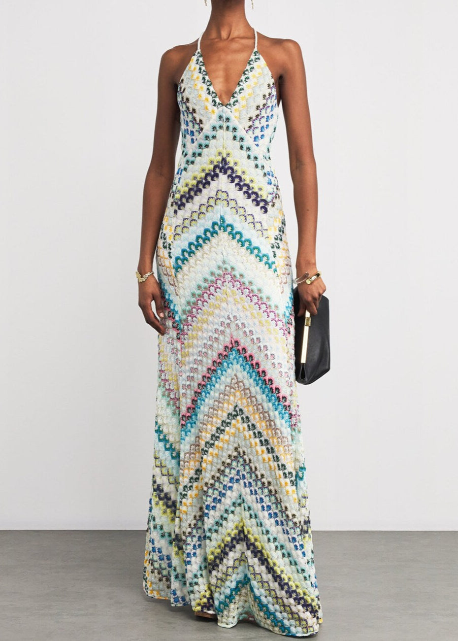 Soleia Herringbone Maxi Dress