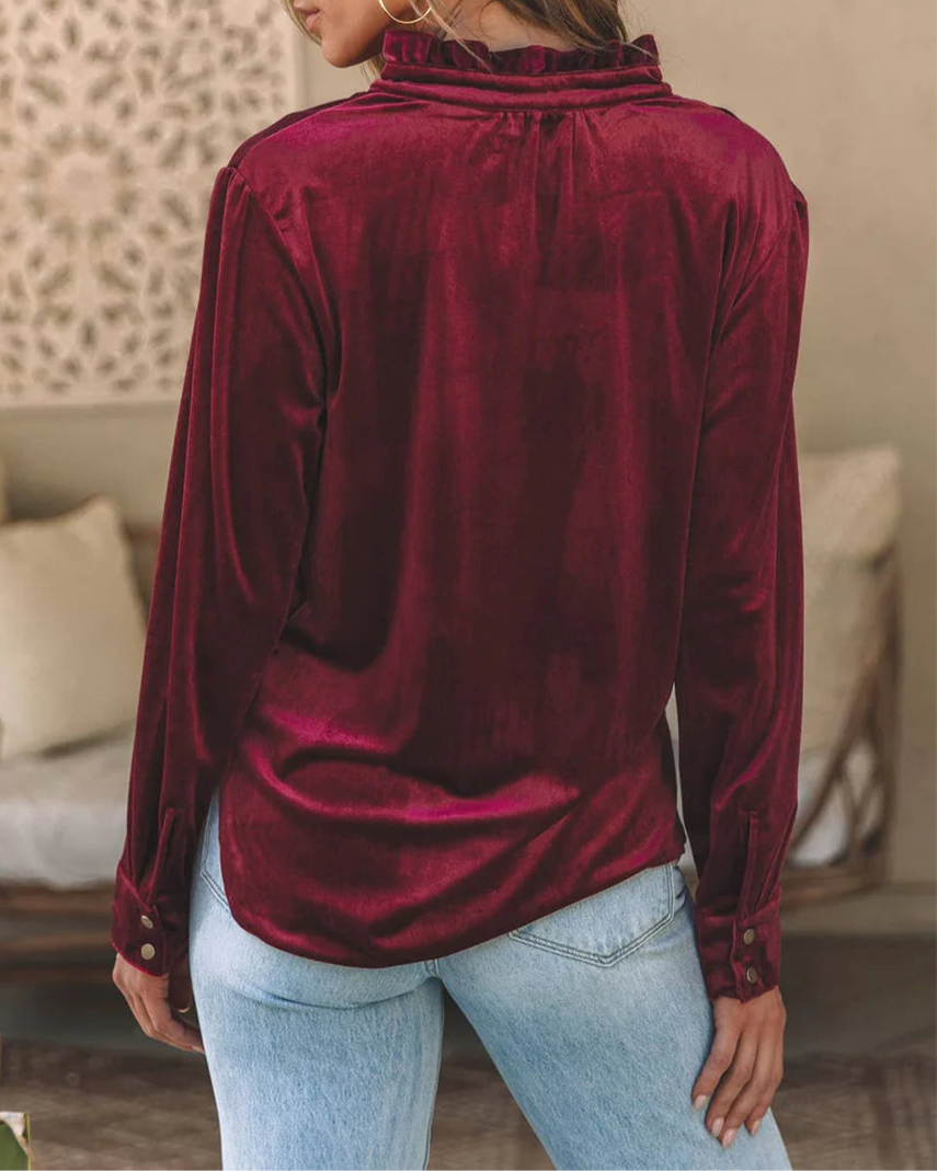 Azure Velvet Blouse