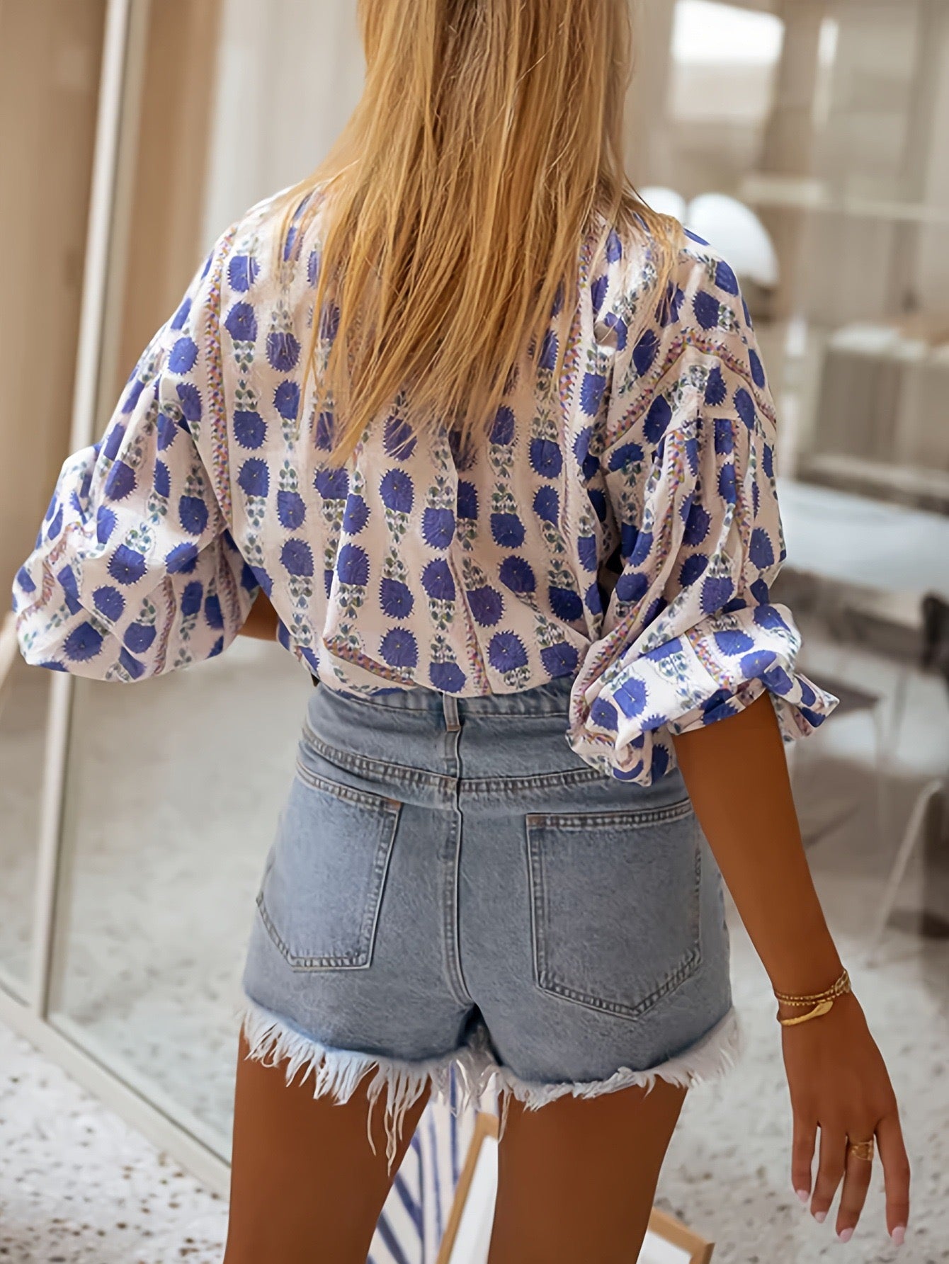 Indigo Bloom Blouse