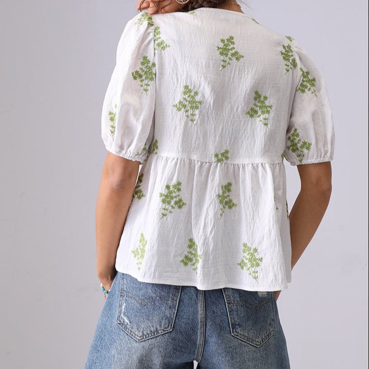 Boho Bloom Embroidered Blouse