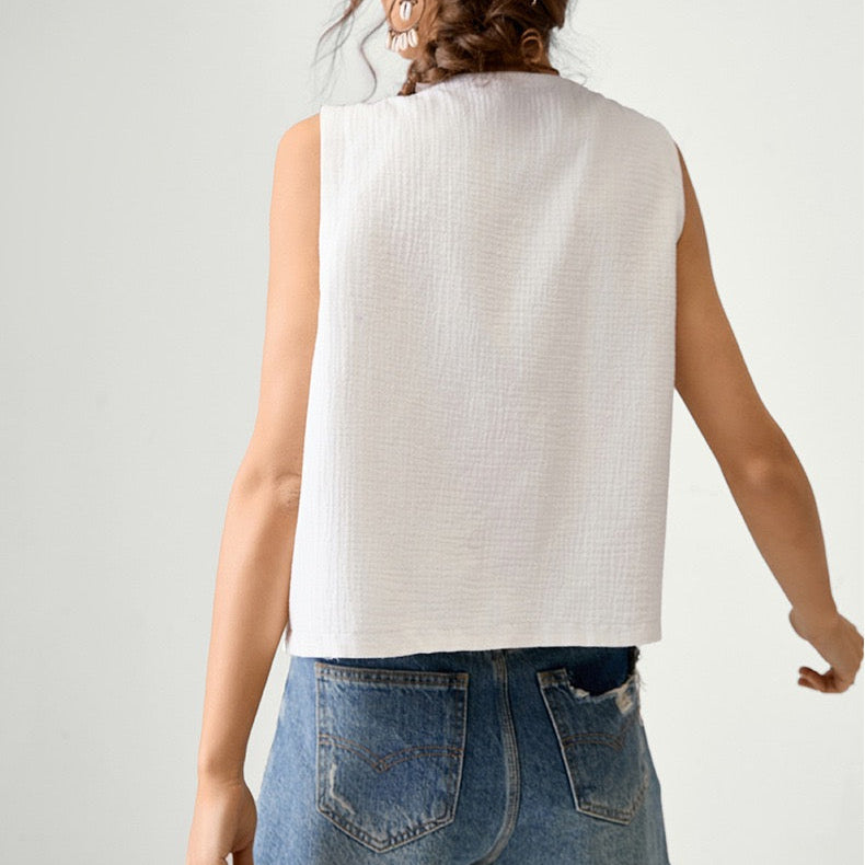 Wild Bloom Embroidered Vest