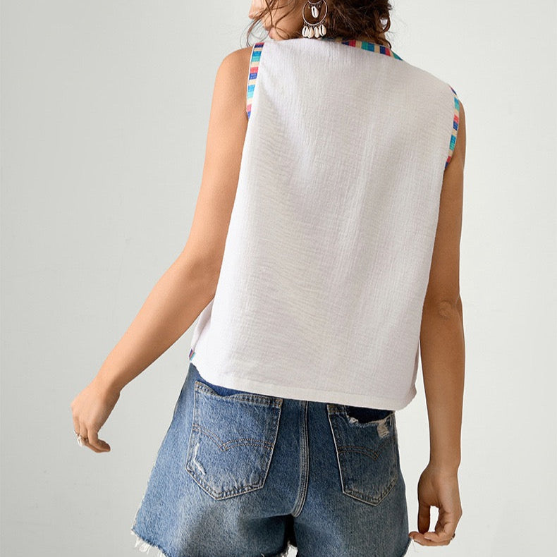 Tulum Tropic Embroidered Vest