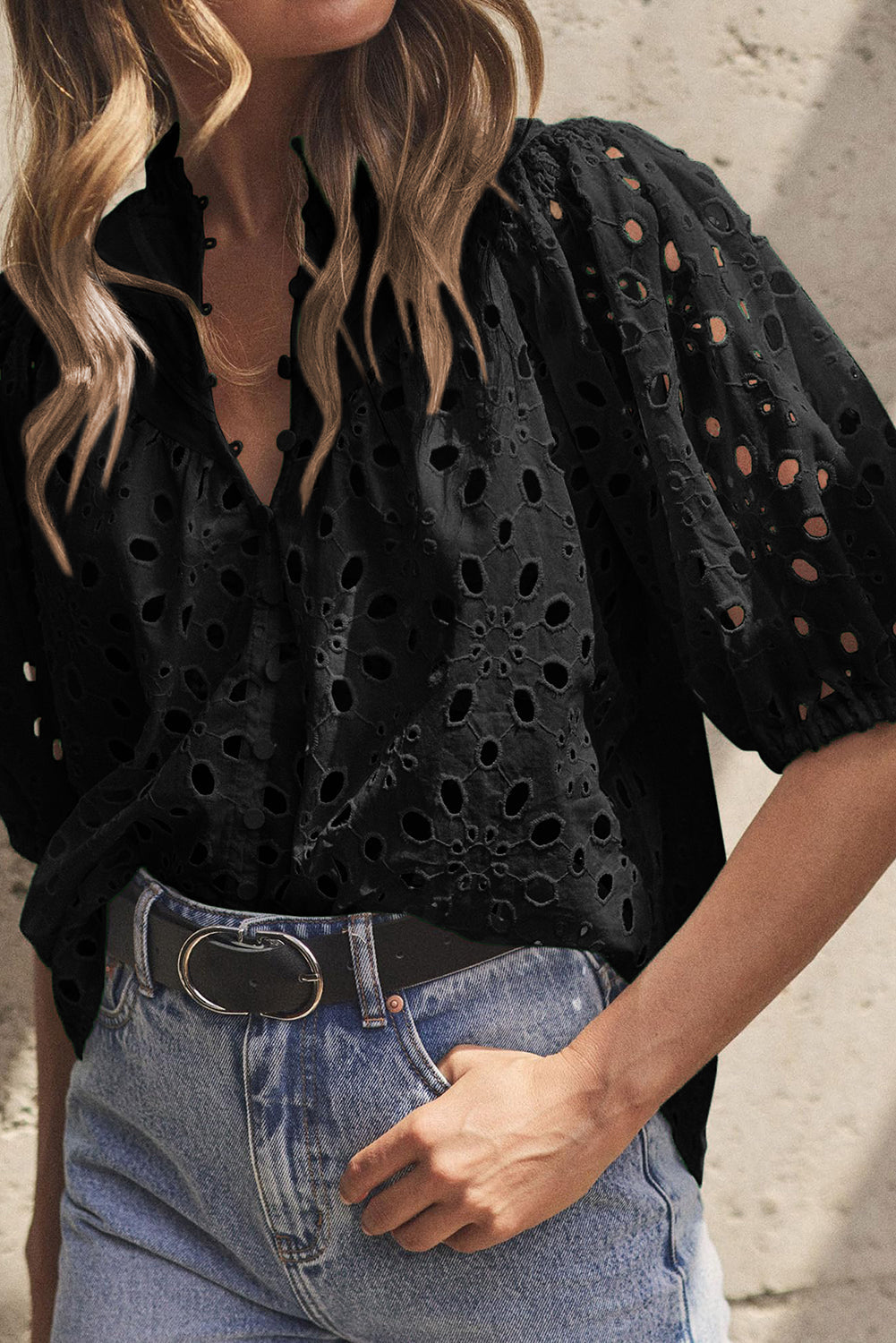 Hollow Lace Blouse