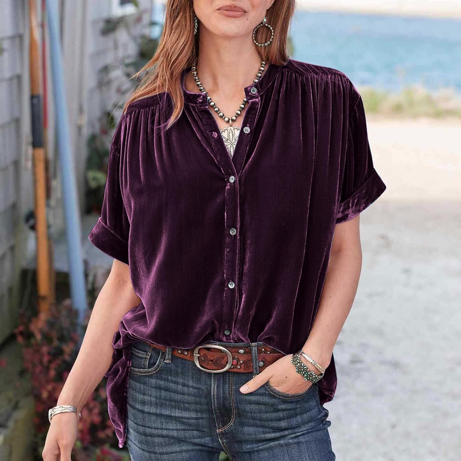 Selena Velvet Blouse