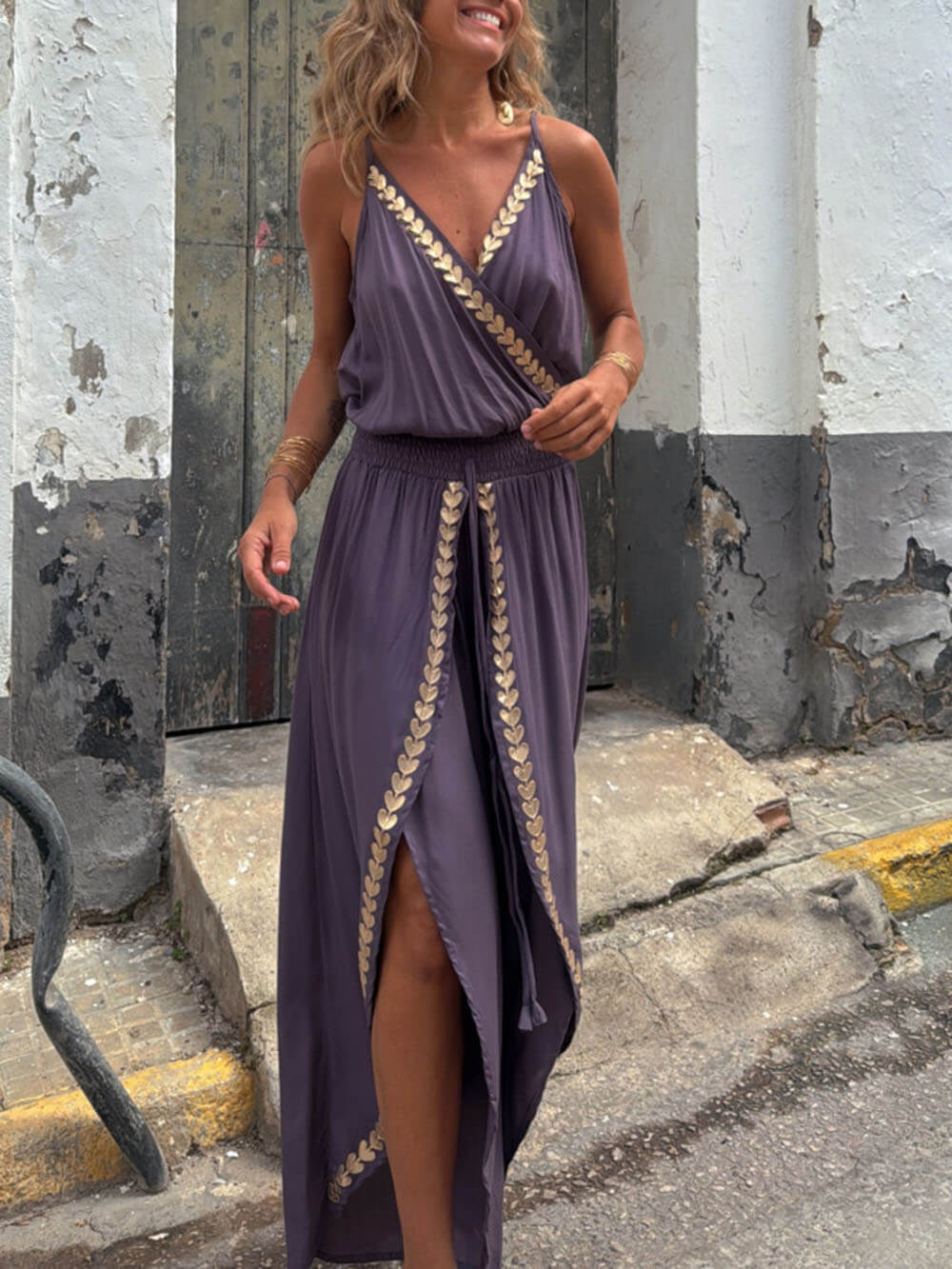 Aurelia Gold Border Jumpsuit