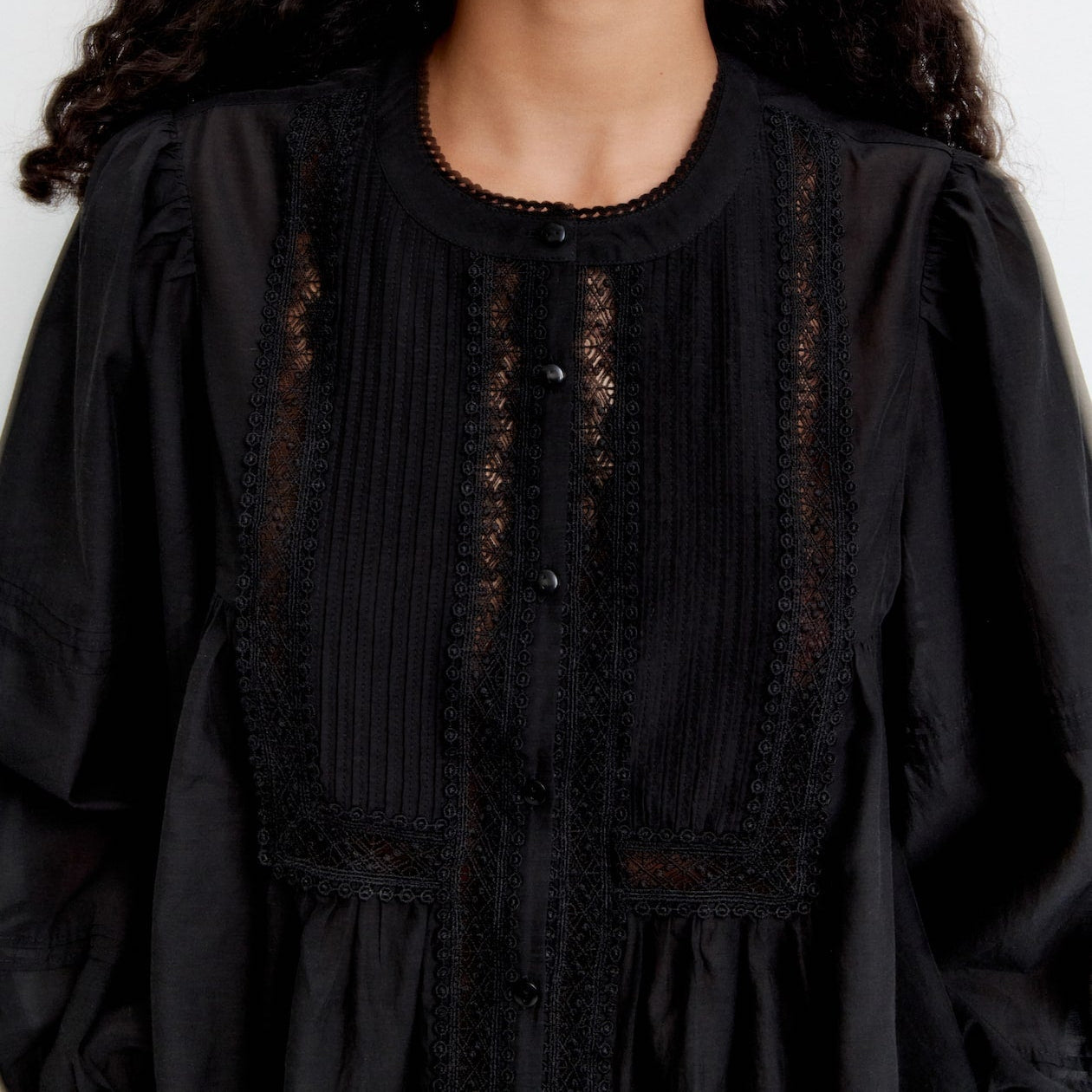 Lace Panel Boho Blouse