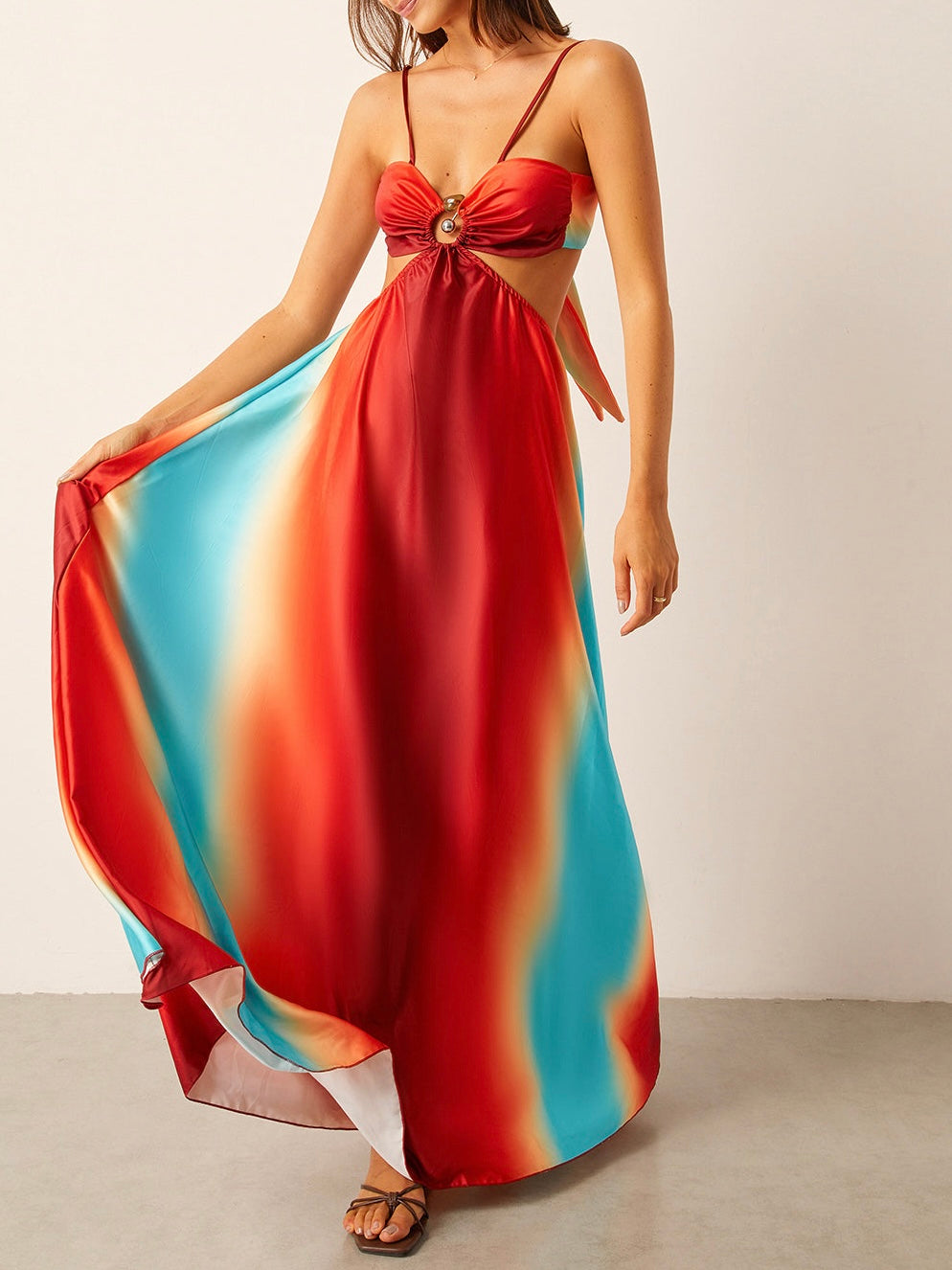 Saranya Satin Maxi Dress