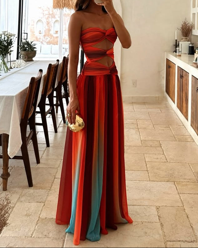 Aurora Waves Maxi Dress