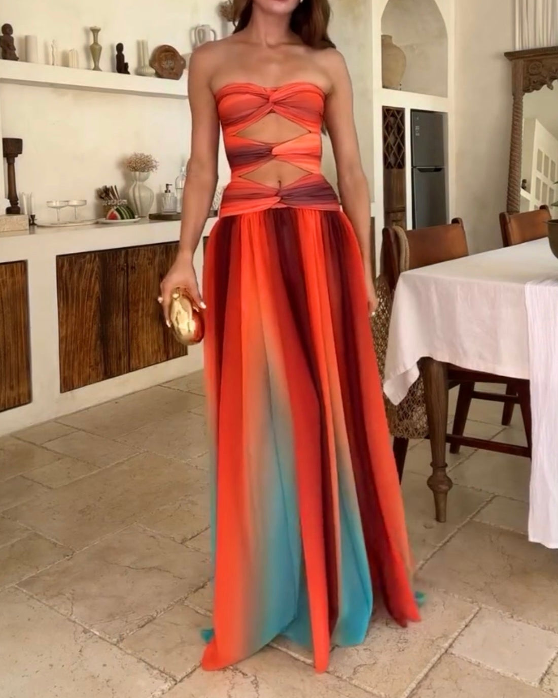 Aurora Waves Maxi Dress