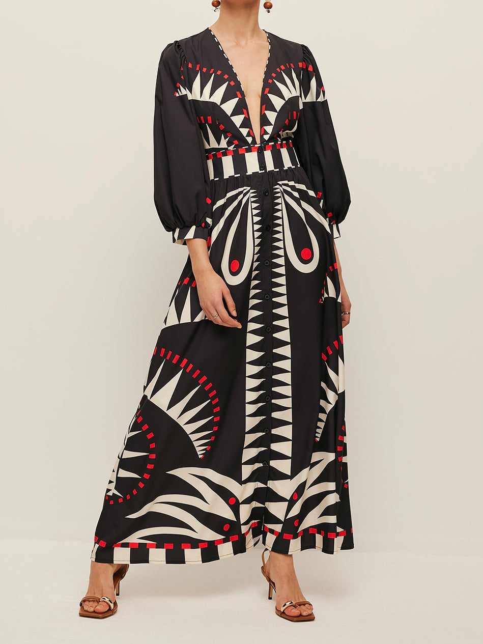 Nerina Geo Maxi Dress