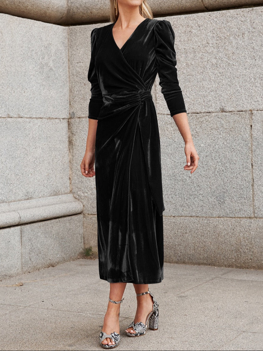 Velvet Wrap Dress