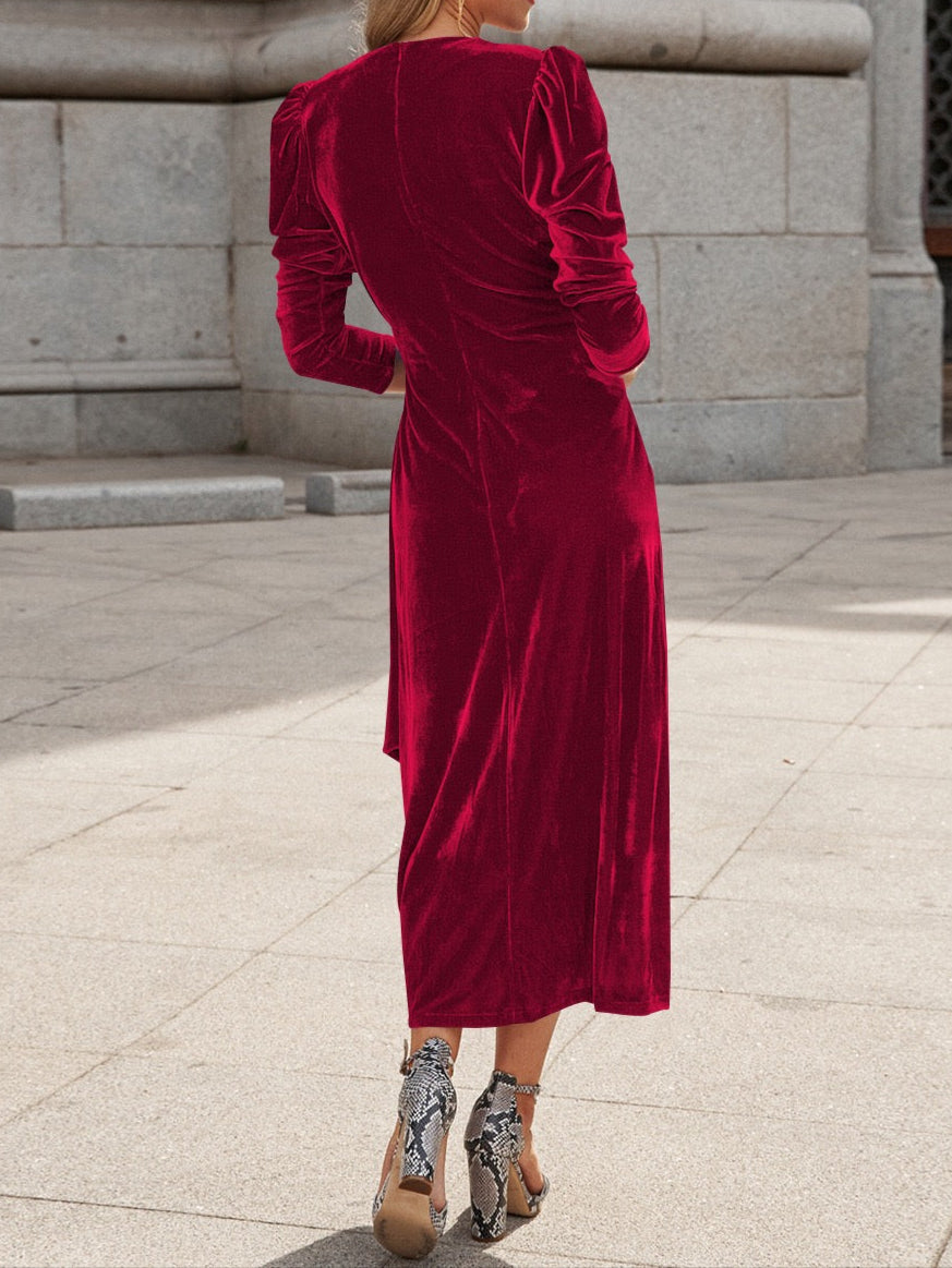 Velvet Wrap Dress