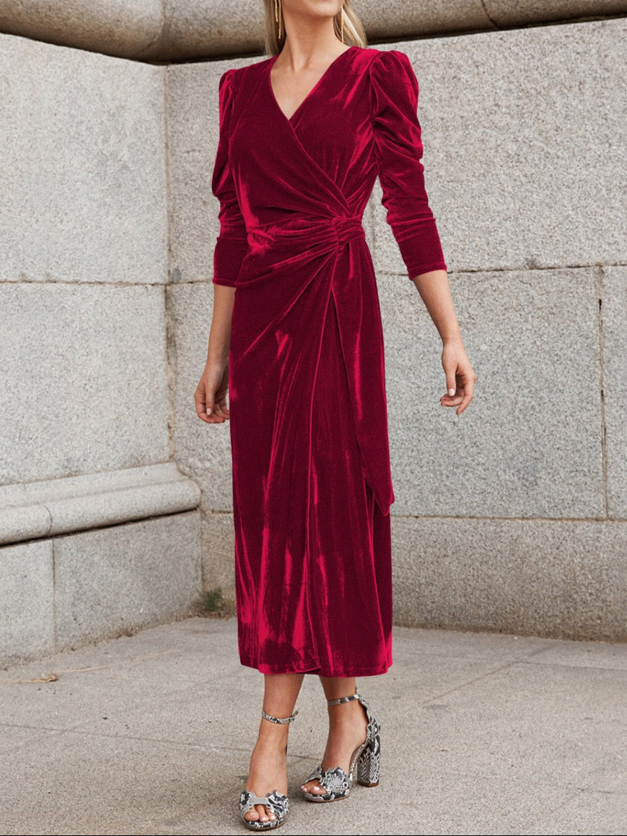 Velvet Wrap Dress