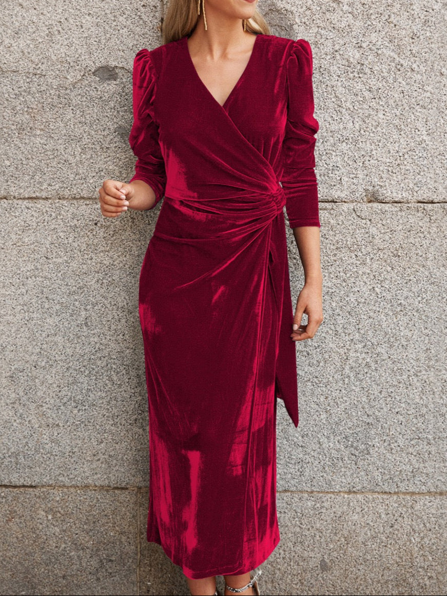 Velvet Wrap Dress