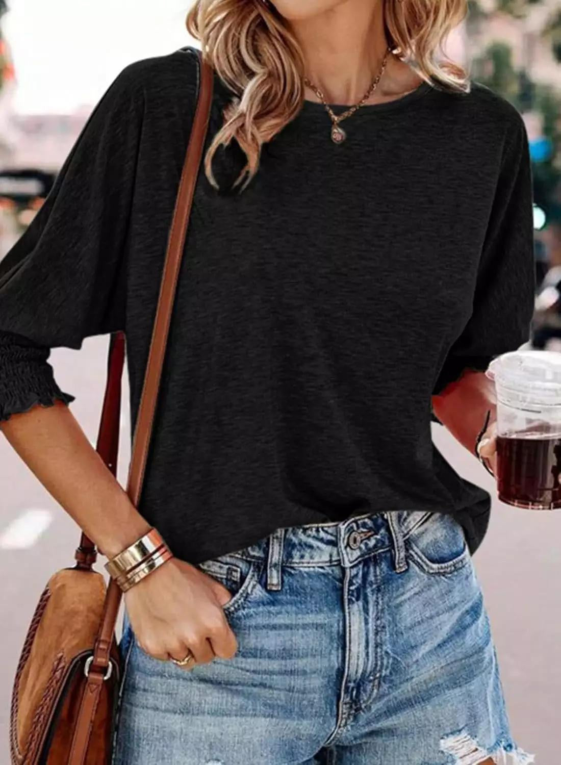 Luna Pleated Sleeve Top