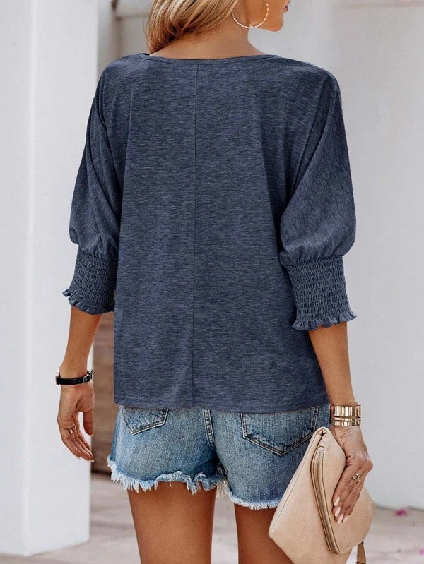 Luna Pleated Sleeve Top