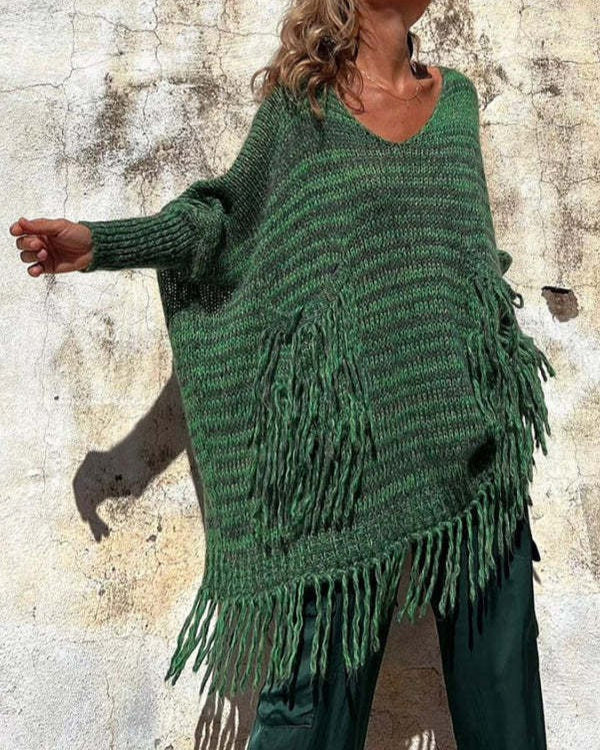 Boho Fringe Knit Sweater